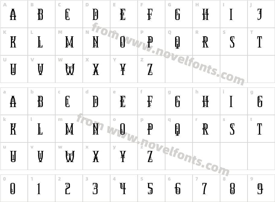 Sulbaronon RegularCharacter Map