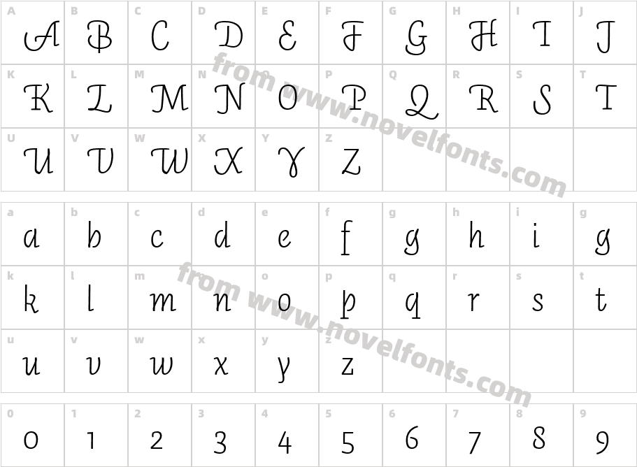 Auto3-LightItalicCharacter Map