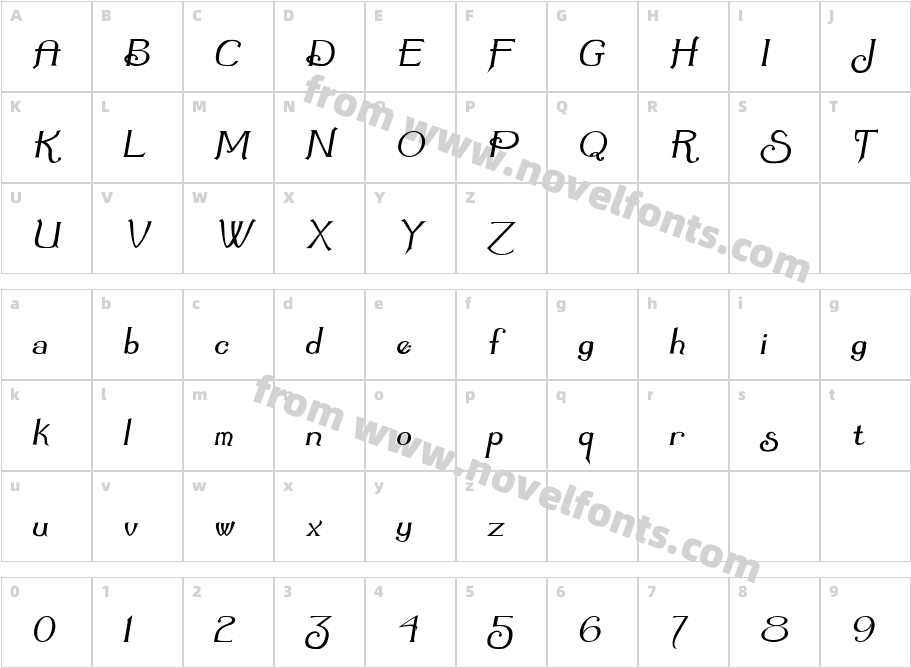 Summertime ObliqueCharacter Map