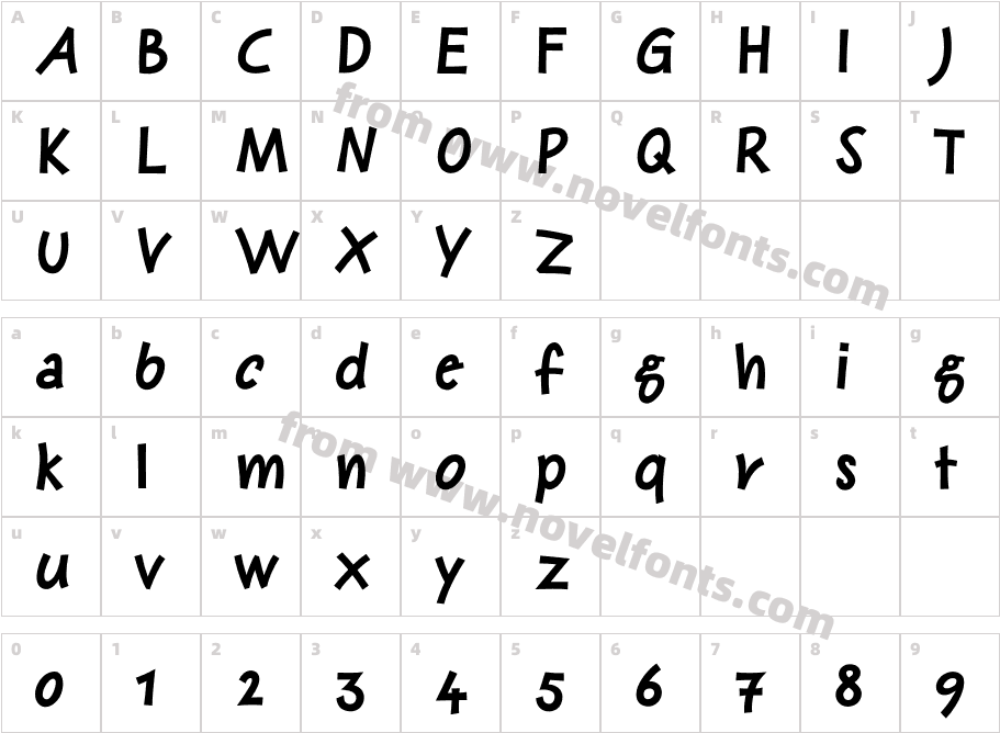 Sunday-BoldCharacter Map