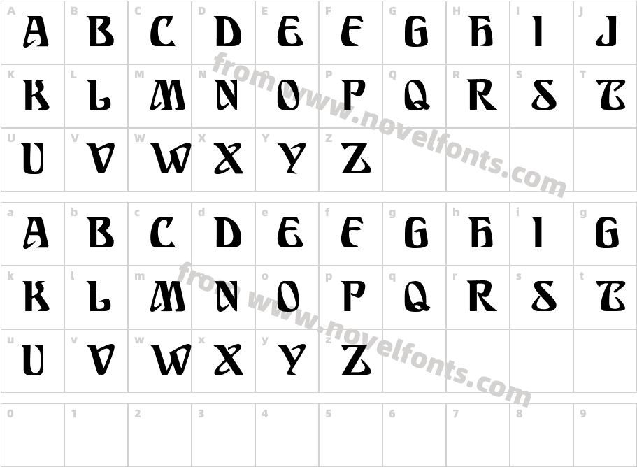 SundraDisplayCaps BoldCharacter Map