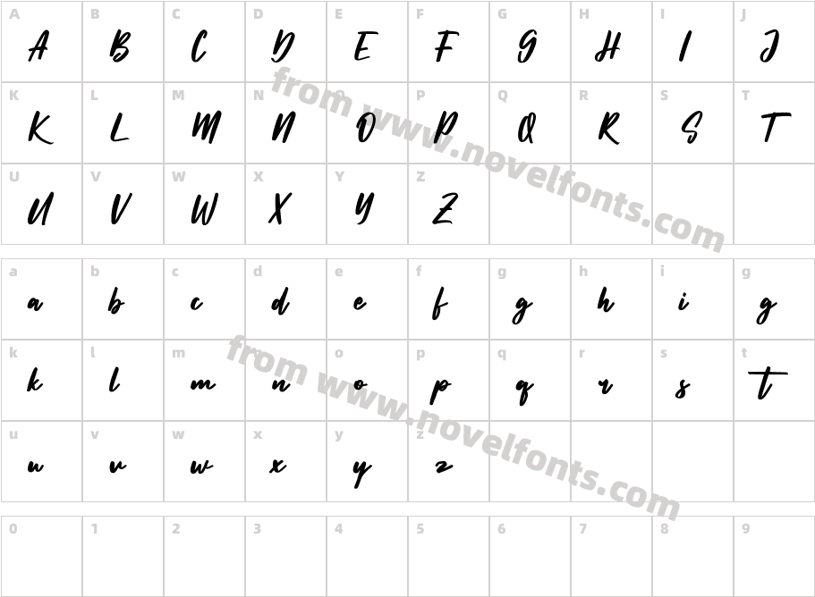 Sunsetstill Free RegularCharacter Map