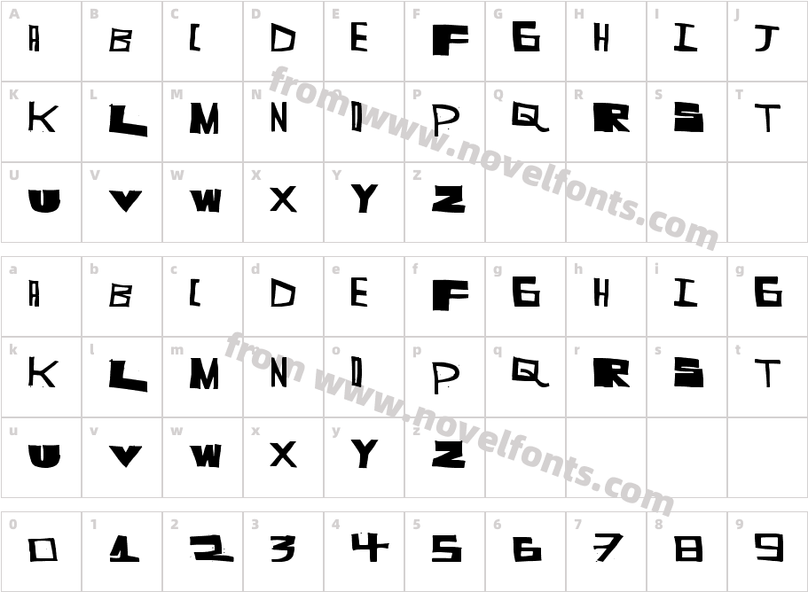 SuperCutCharacter Map