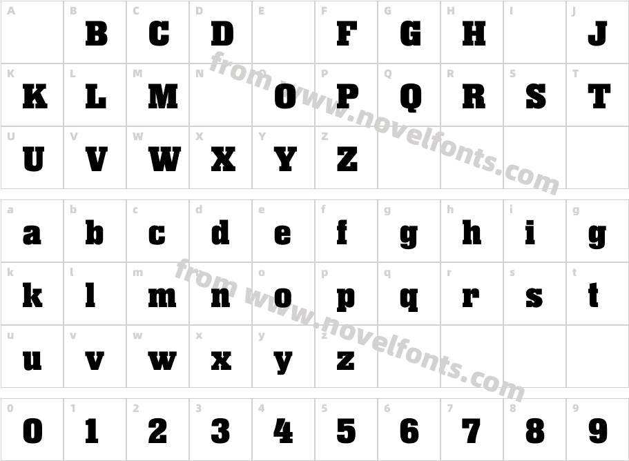 SuperbaBoldCharacter Map