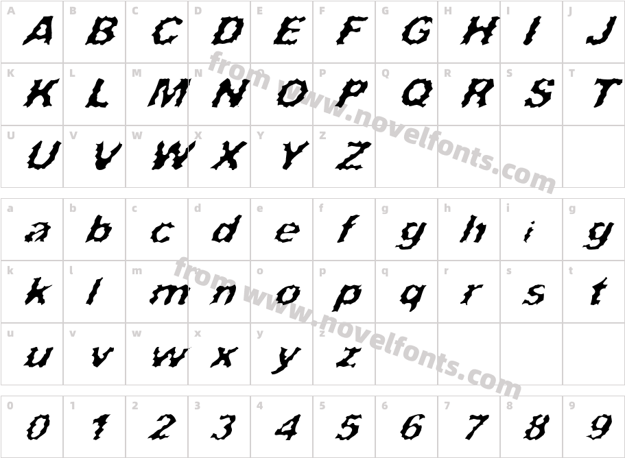 Surf Punx ItalicCharacter Map