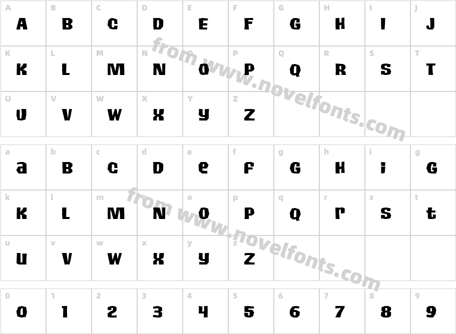 Survivor FontCharacter Map