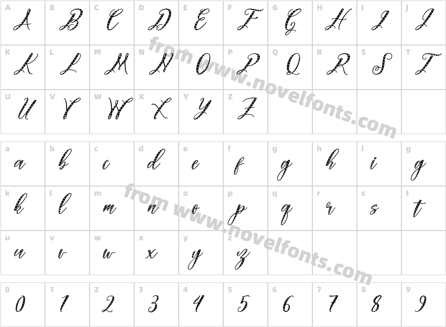 Autumn Elegant ScriptCharacter Map