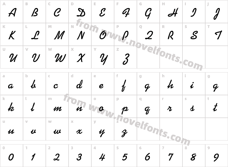 SwingMTStd-BoldCharacter Map