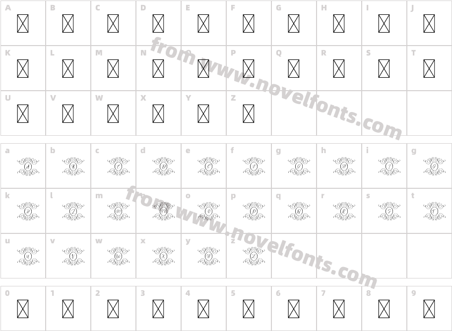 Swirl MonogramCharacter Map