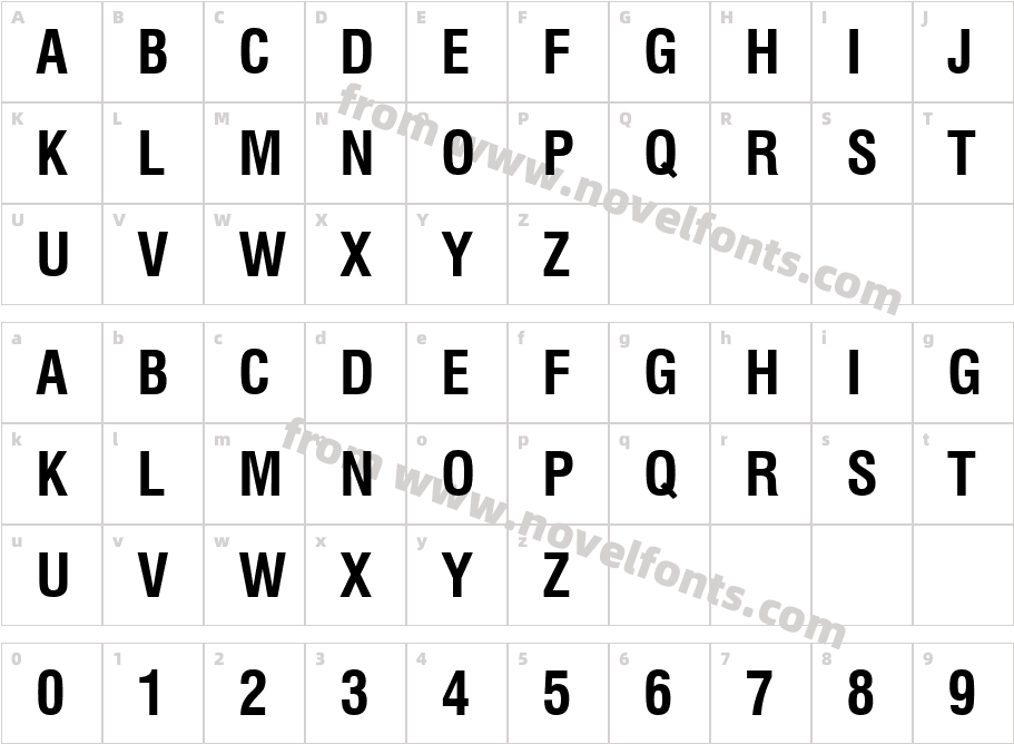 Swiss 721 Bold Condensed BT D-TypeCharacter Map