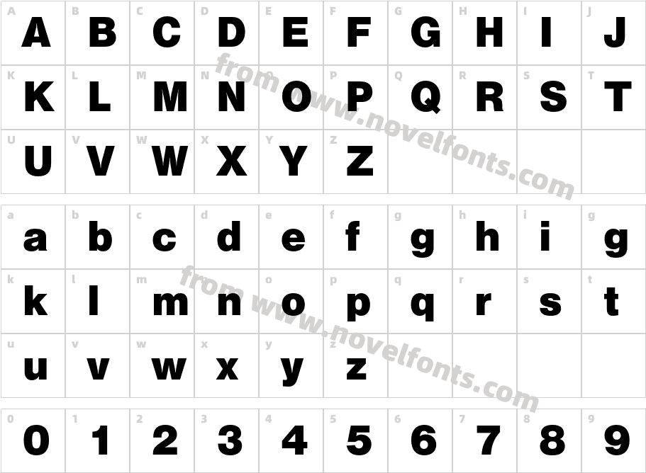 Swiss721BT-BlackNo2Character Map