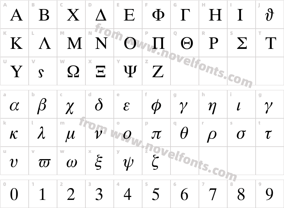 SymbolProportionalBT-RegularCharacter Map