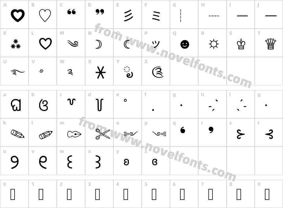 Symbols By Svelocloudy RegularCharacter Map