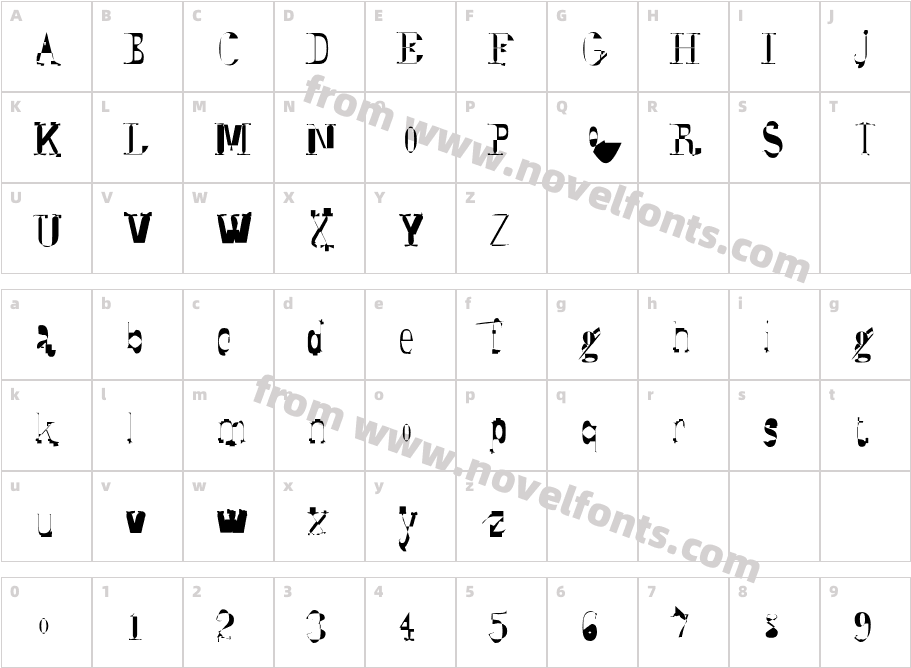 SyzygyElegantDisplayCharacter Map