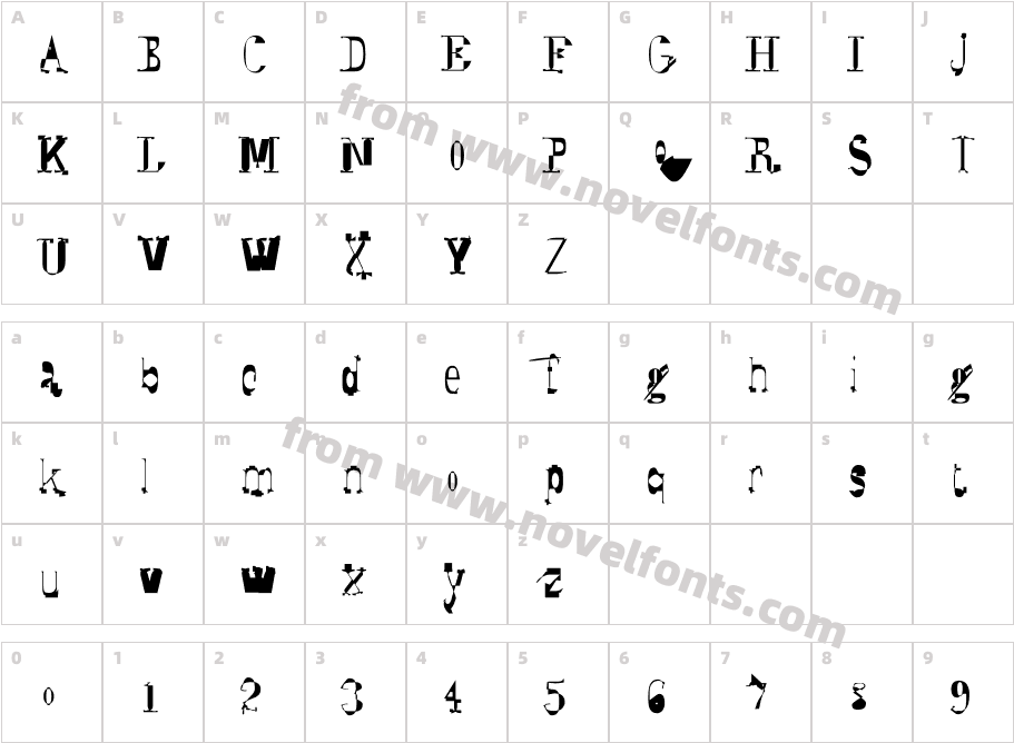 SyzygyElegantTextCharacter Map