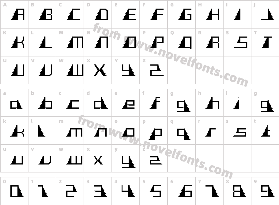 TASAGONI REGULERCharacter Map