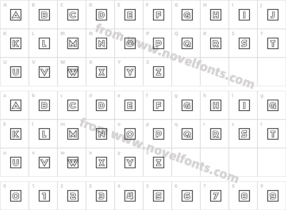 Avalon Square RegularCharacter Map