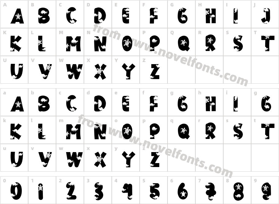 THE TURTLECharacter Map