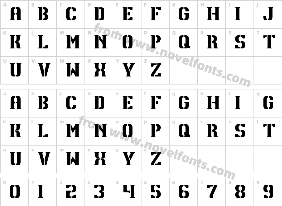 TPF U13Character Map