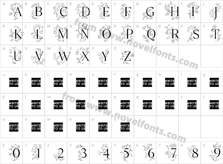 TT Ramillas Initials Trl LtCharacter Map