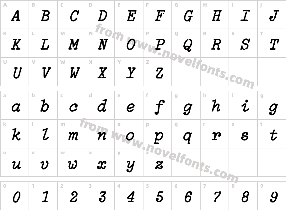 TT2020 Style E ItalicCharacter Map