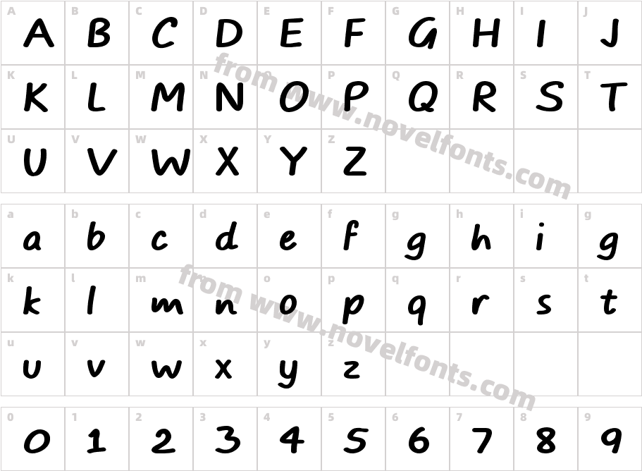 TYPO COMICS Bold DEMOCharacter Map