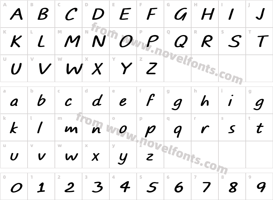 TYPO COMICS Italic DEMOCharacter Map