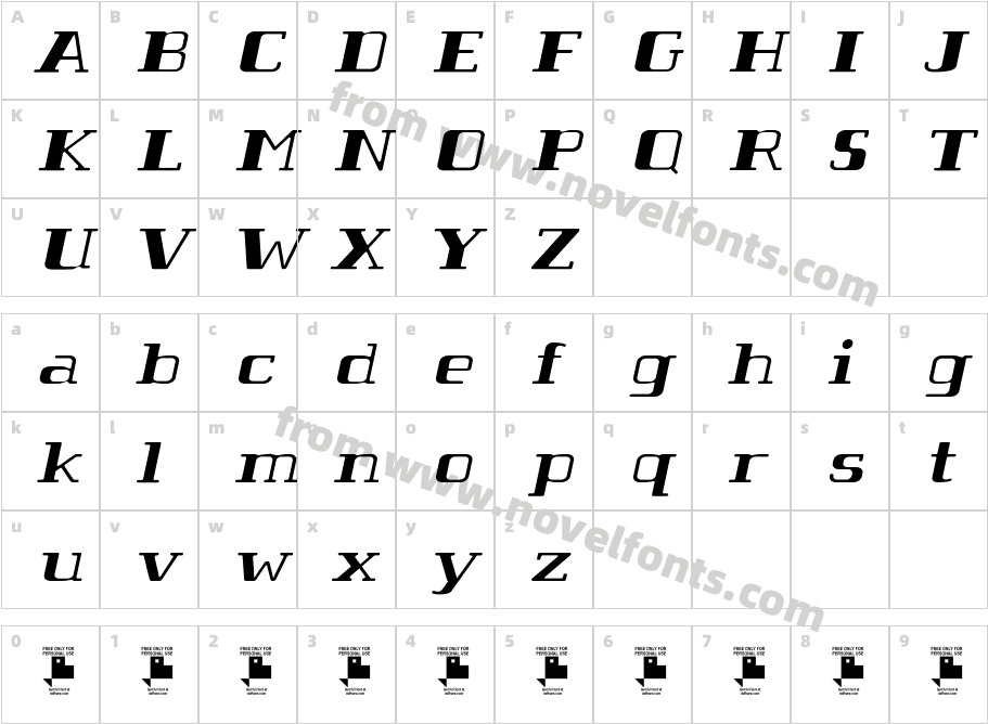 Tabaiba wild ffp ItalicCharacter Map