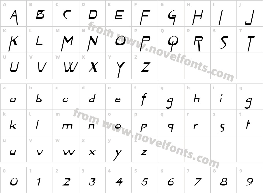 Tablet-Extended ItalicCharacter Map