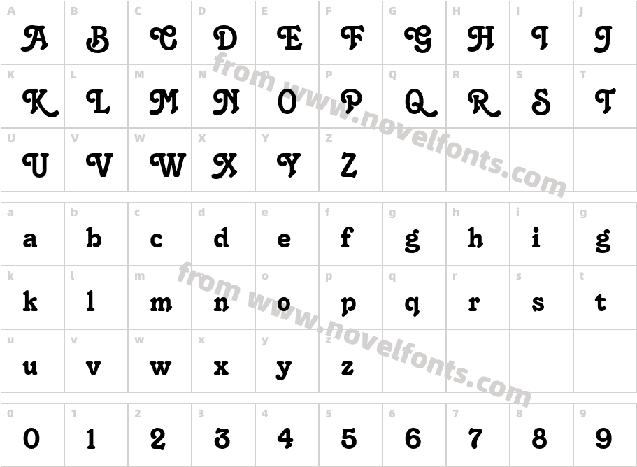 TangoBT RegularCharacter Map