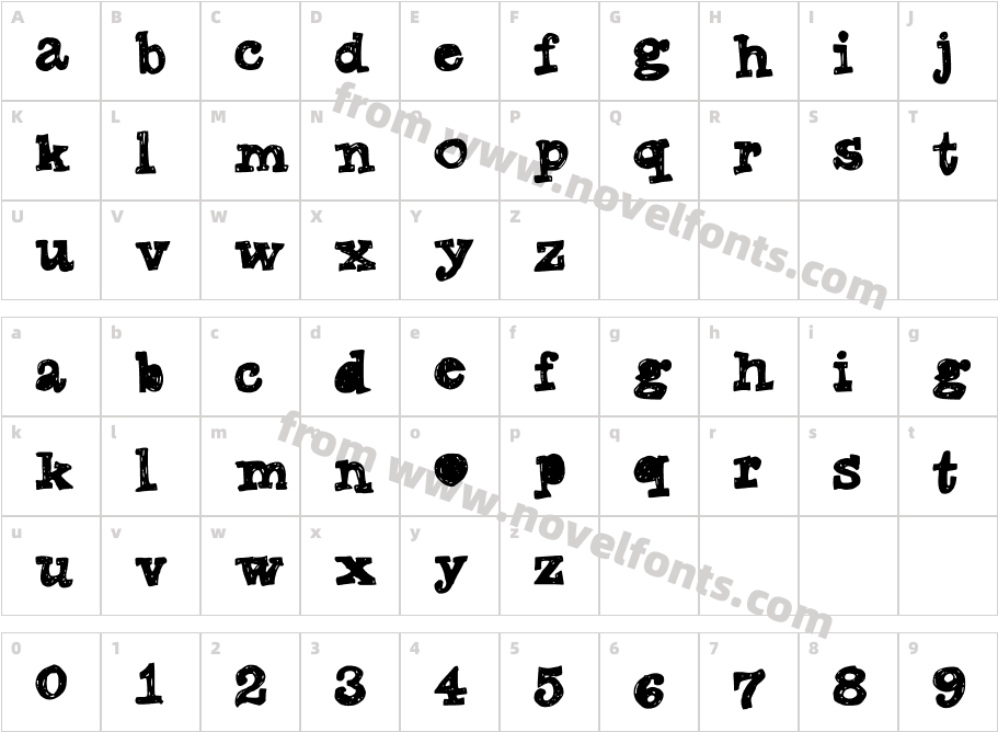 TanyasMarkerFont1Character Map