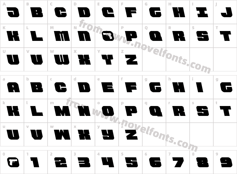 Tauro LeftalicCharacter Map