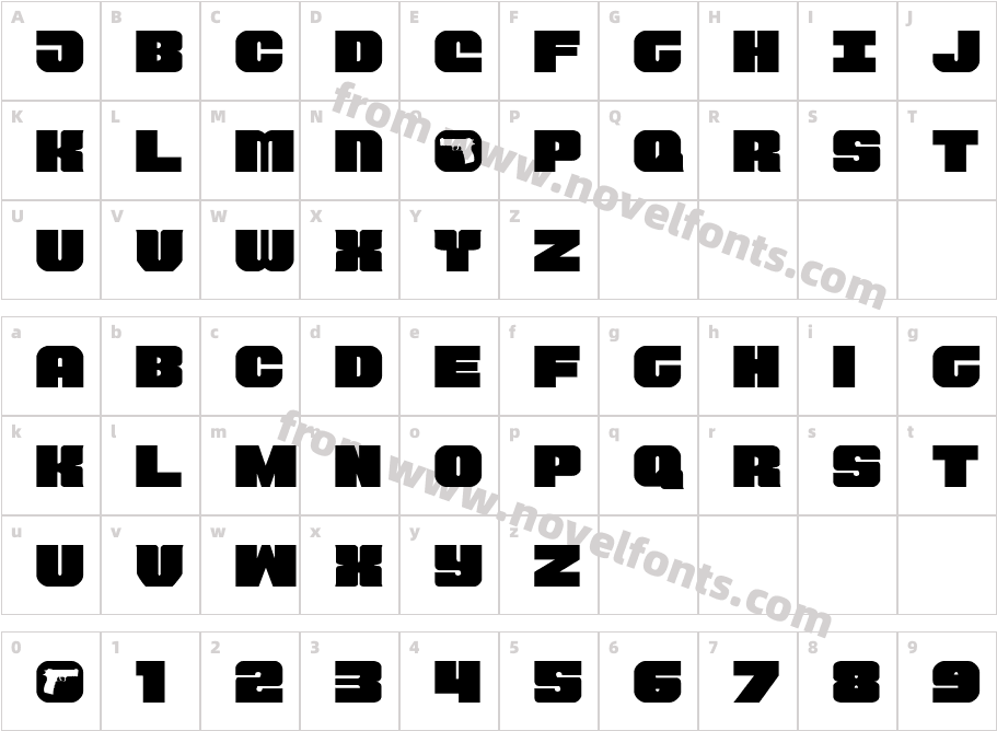 Tauro RegularCharacter Map