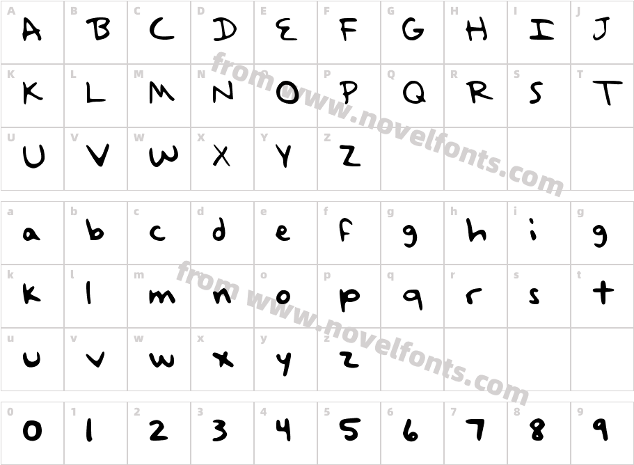 TaylorSwiftHandwritingCharacter Map