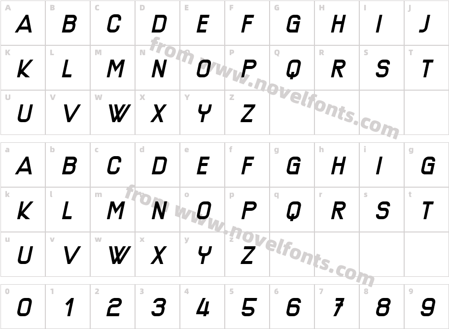 Technical Drawing ItalicCharacter Map