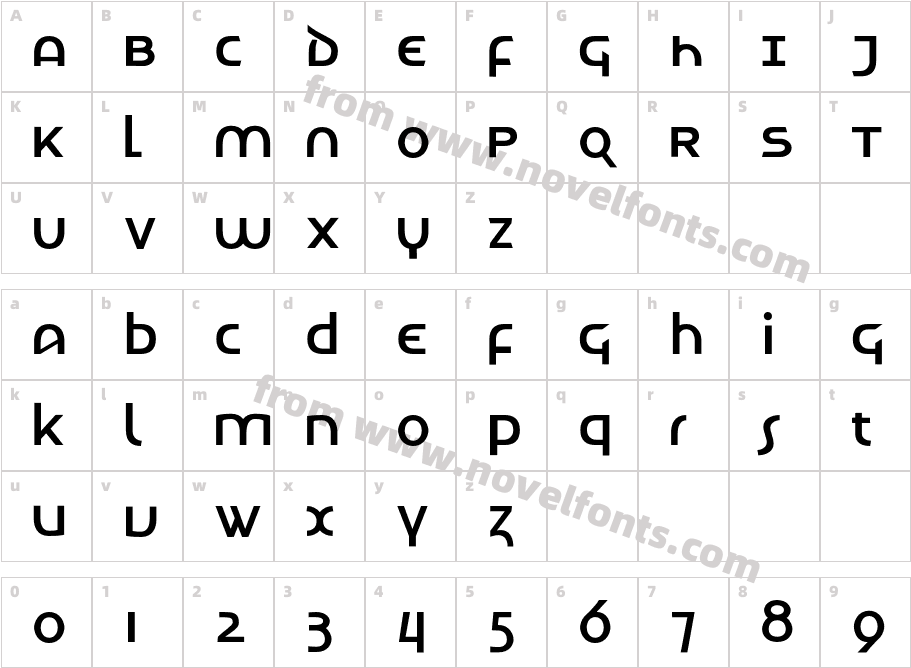 TechnoBoldCharacter Map