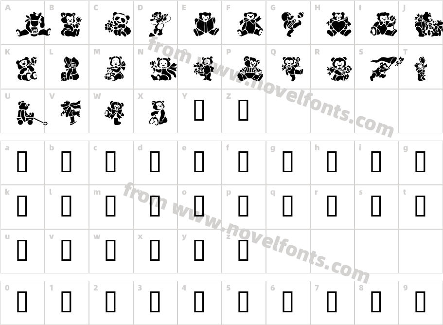 TeddyBears2Character Map