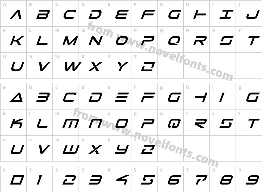 Tele-Marines Bold ItalicCharacter Map