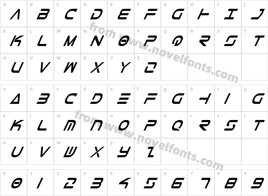 Tele-Marines Cond Bold ItalicCharacter Map