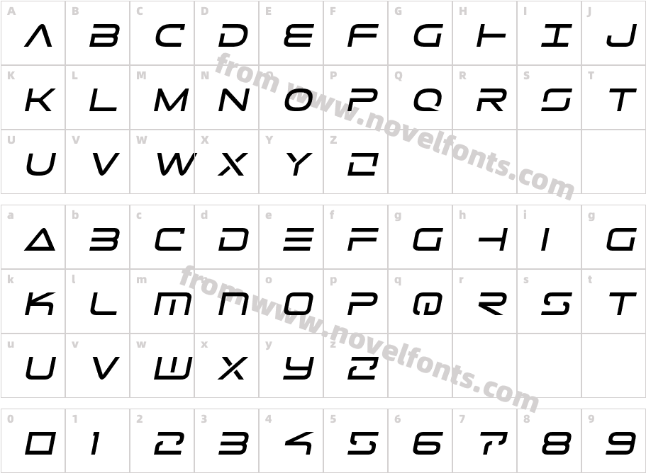 Tele-Marines Semi-ItalicCharacter Map