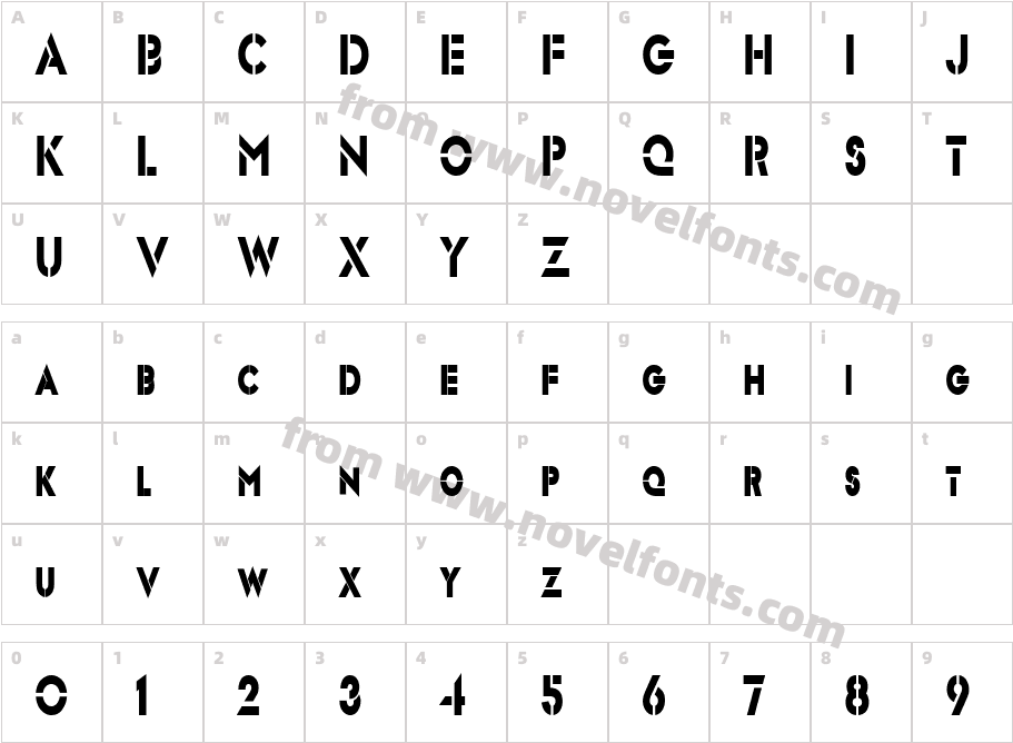 Templett Condensed BoldCharacter Map