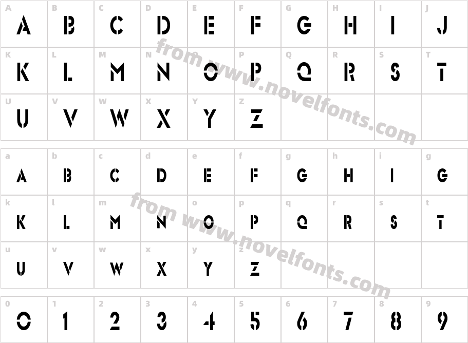 Templett Condensed NormalCharacter Map