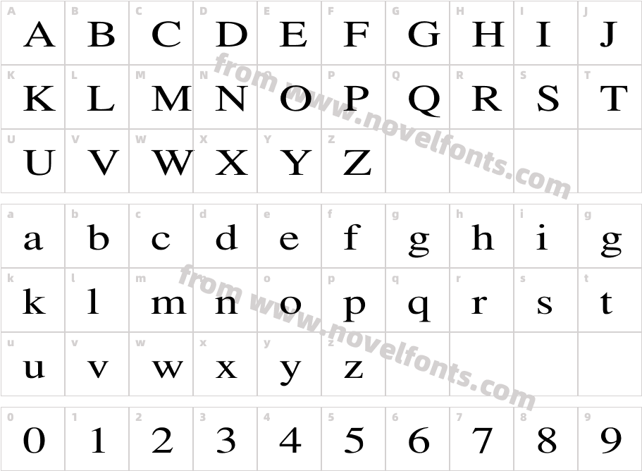 TempoFont WdCharacter Map