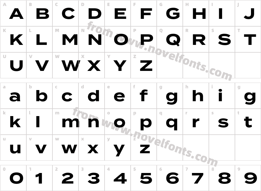 Termina-BoldCharacter Map