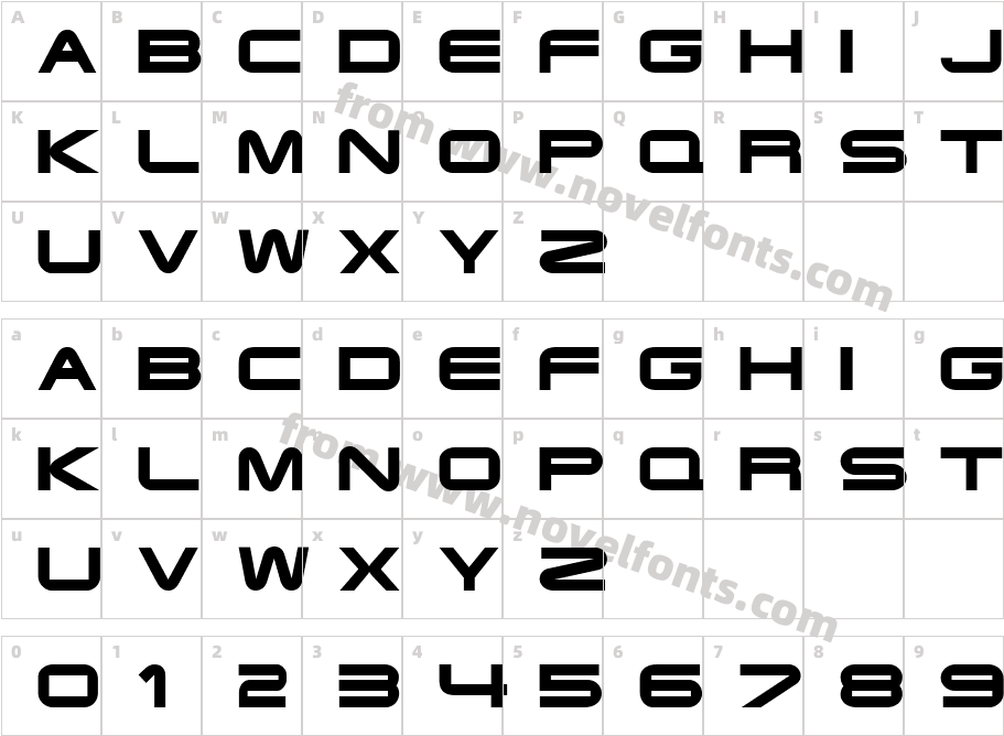 Terminator Cyr 4 Semi-expanded BoldCharacter Map