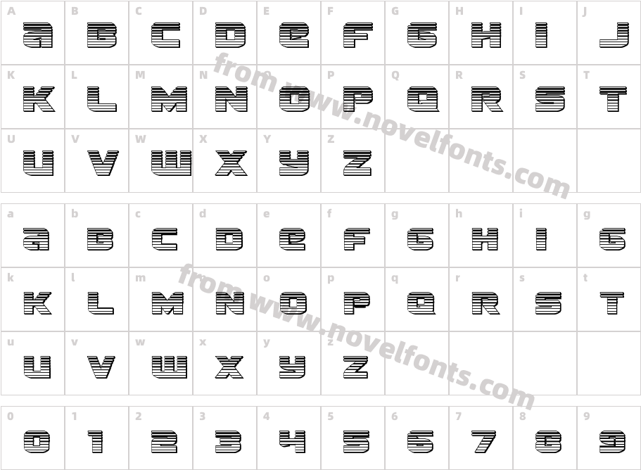 Terran Chrome RegularCharacter Map