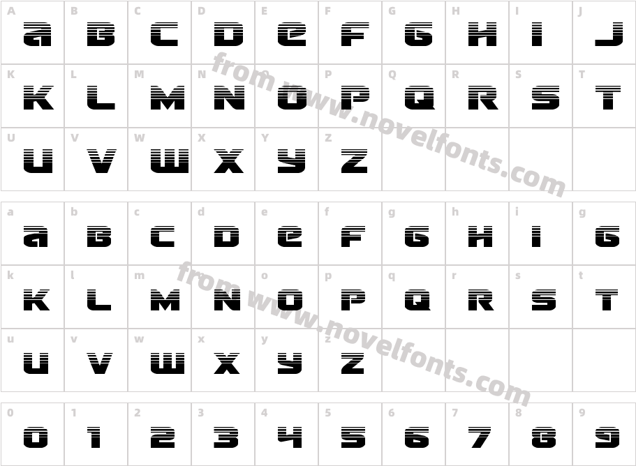 Terran HalftoneCharacter Map