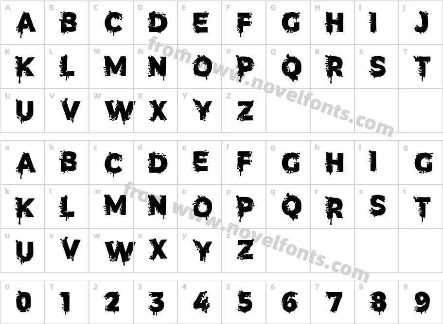 Terror LetterCharacter Map