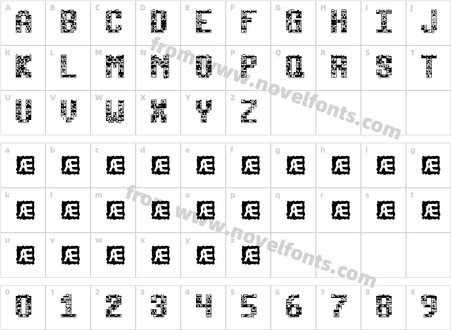 Tetricide (BRK)Character Map