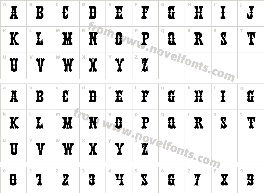 Texas Ranger ExpandedCharacter Map